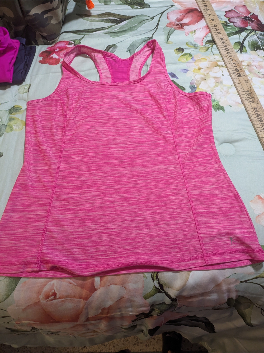 Danskin Now Hot Pink Heathered Racerback Tank